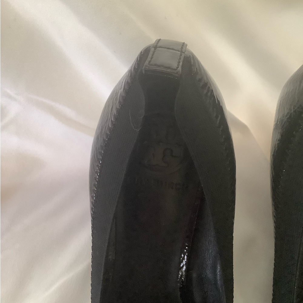Tory Burch Shiny Black Wedges Like new! - Picture 6 of 6